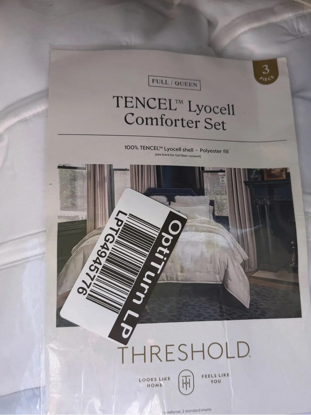 THRESHOLD NWT 3pс King TENCEL™ Comforter and Sham Set White